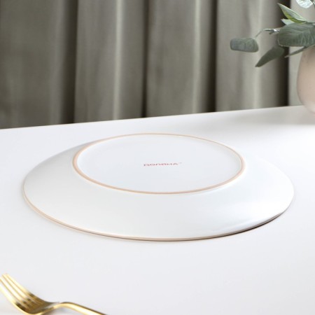 Board ceramic dining shade "Vanilla", d = 27 cm, white color-2
