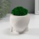 Kashpo Concrete "Seek Skull" with moss 7x10 cm white (moss green stabilized)