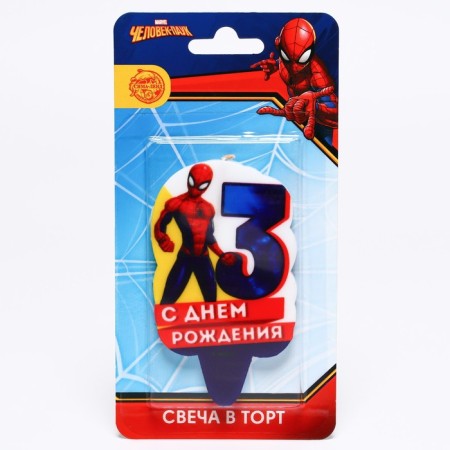 Candle for the Cake "Happy Birthday", number 3, Spider-Man-1