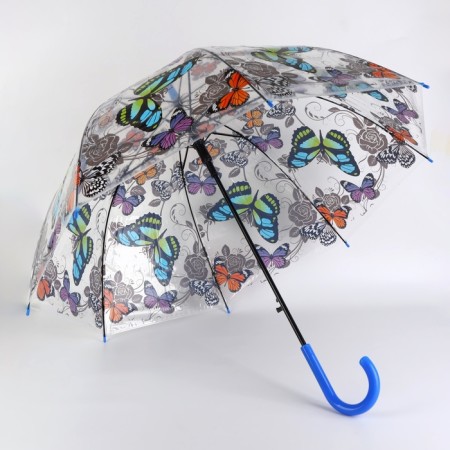 Umbrella - semi -automatic cane "butterflies", 8 knitting needles, r = 43 cm, Mix drawing-2