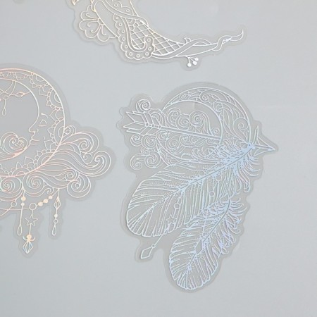Stickers for creativity "Holography. Month BOHO" D = 10 cm set 10 pcs 0.2x14x11 cm-1