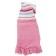 Knitted dress with a striped hood, ds 30 cm, pink
