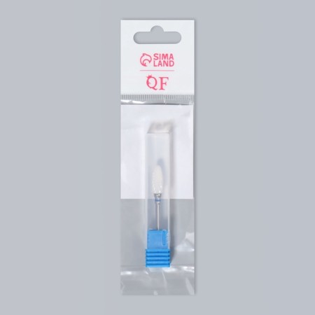 Ceramic milling cutter for “corn manicure”, average cut, 6 × 15 mm, in a plastic case, white color-4