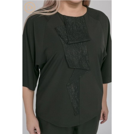 Female blouse, size 54, black color-6