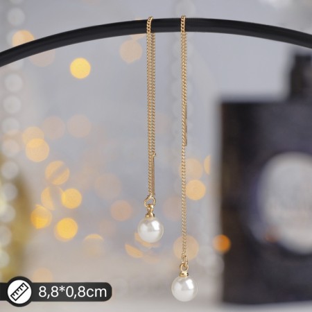 Earrings with pearls "chains" pea, color mix