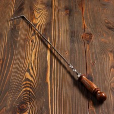 Uzbek poker with a wooden handle, matte 40/1 cm, full length 62 cm, steel 3 mm