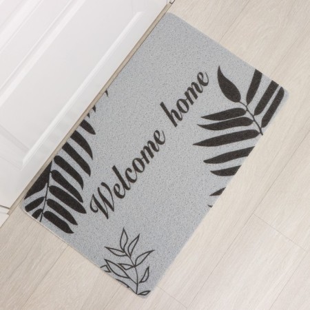 Коврик придверный Доляна Welcome home, 48×78 см, цвет серый-2
