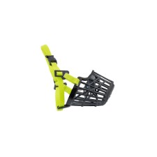 Plastic muzzle No. 1, 14 cm (spitz), black with bright lemon ribbons