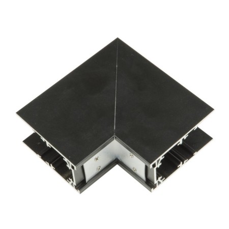 Connector for overhead magnetic tire pipelines, 35 mm. Angular. Vertical. Uniel, IP20, black color-1
