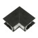 Connector for overhead magnetic tire pipelines, 35 mm. Angular. Vertical. Uniel, IP20, black color