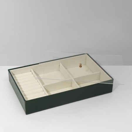Standing for jewelry 4 cells, 9 stripes, 24.5 × 15.5 × 4.5 cm, beige-green color-2