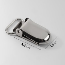 Clips for suspenders, 2.5 × 1.5 cm, 10 pcs, silver color