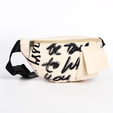 The textile waist bag with the pocket "be true" 30*14*6 cm-2