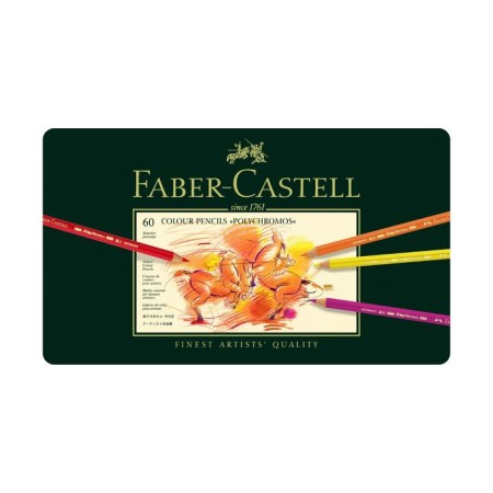 Pencils Faber-Castell Polychromos® 60 colors, in a metal box