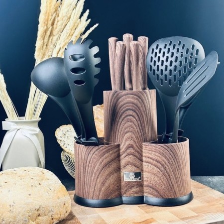 Set of knives and kitchen accessories Lenardi, on a stand, 12 items