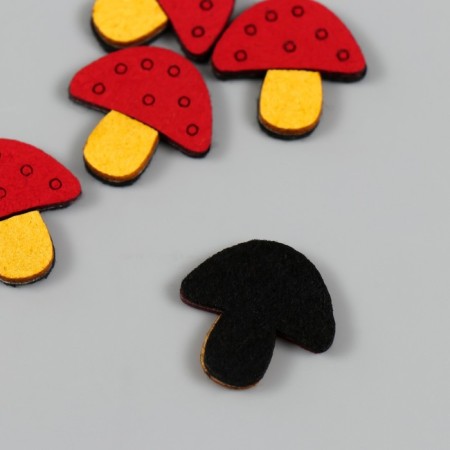 Decor for creativity claims. suede "mushrooms-Mukhomorniki" mix 2.3x2.4 cm-1