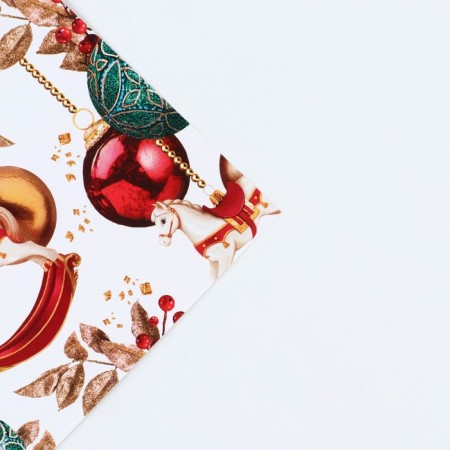 Glossy packaging paper "New Year's toys", 70 x 100 cm, New Year-3
