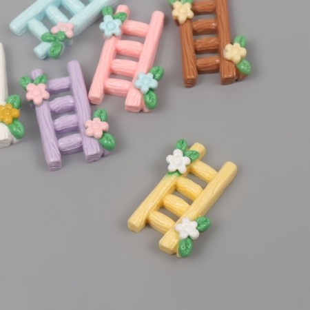 Decor for creativity plastic "Staircase in flowers" set 6 pcs 3x2x1 cm-1