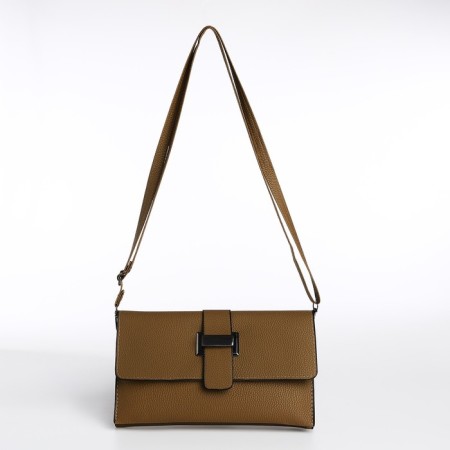 Bag-clate on magnet, long belt, beige color-4