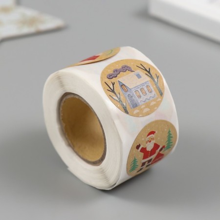 Stick paper Kraft "Hello, New Year!" D = 2.5 cm 252 pcs in roll-1