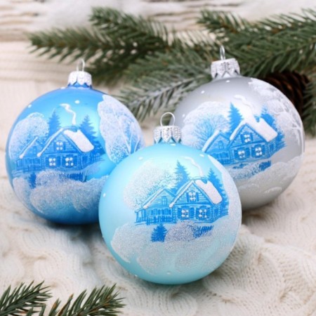 Ball "winter 2" 8.5 cm, mix-10