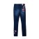 Women's jeans with embroidery CONTE Elegant, size XS, dark blue color