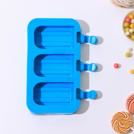 Ice Cream "Eskimo Maxi", silicone, 19.5 × 14.5 × 2.5 cm, 3 cells (8.2 × 4.6 cm), Mix color-3