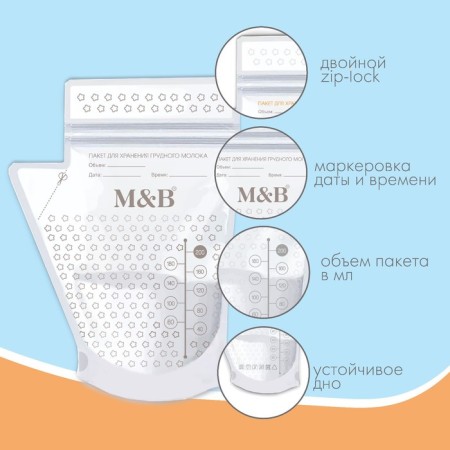 A set of packages for storage and freezing of breast milk, 200 ml, 15 pcs.-1