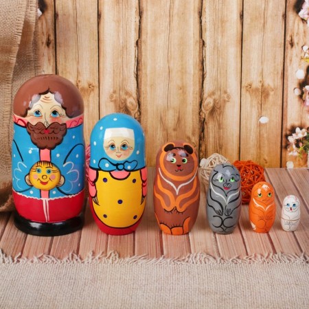 Nesting doll "Kolobok" 7 in 1, mix-1