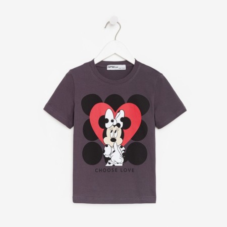 Children's T-shirt "Choose Love" Minnie Mouse, height 86-92, gray-6