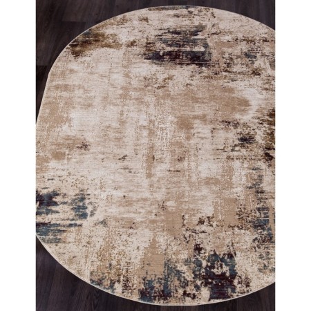 Oval Carbon Karmen Hali Quantum, size 195x290 cm, color Brown/Brown-1