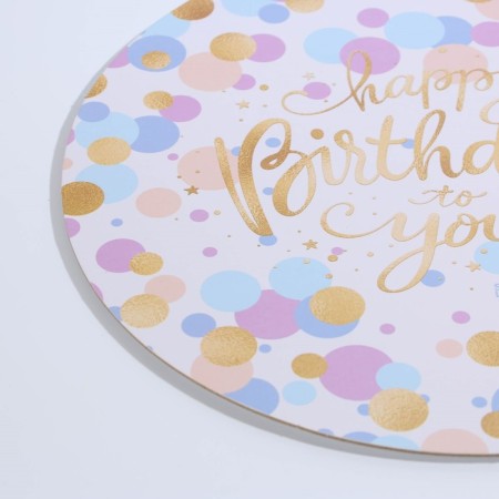 Subway for the cake reinforced, confectionery packaging, "Happy Birthday", 28 cm, 2.5 mm-3