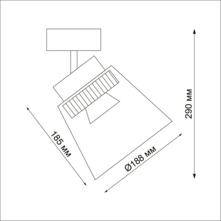 Over lamp, 24W LED, 4000K, 1800LM, Black Corps Color/Smoky Plaphon-1