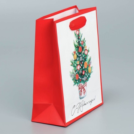 Laminated vertical "Christmas tree", s 12 x 15 x 5.5 cm, New Year-2