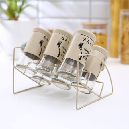 A set of glass cans for bulk products "Style", 20 × 16 × 17 cm, on a stand, 6 pcs, color mix-13