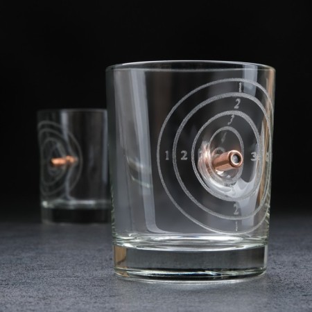 A glass "impenetrable", with a bullet, for whiskey, engraving, 250 ml-1