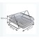Horizontal paper tray, 2 compartments, metal mesh, gray
