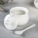 Porcelain sauce with a spoon Wilmax, 130 ml, d = 7 cm, white color