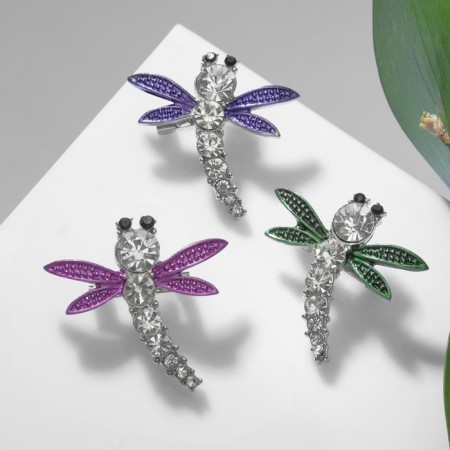 Brooch "Dragonfly" mini, the color of the mix in silver (indivisible packaging 12 pcs., Price per pcs.)-1