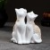 Figure "Cat and Cat" White with gold, 14x13cm