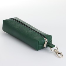 Key of zipper, length 16 cm, ring, carbine, green color
