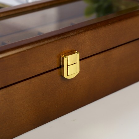 Casket wood for clock 6 departments "Style" Brown 12.7x8x33 cm-3