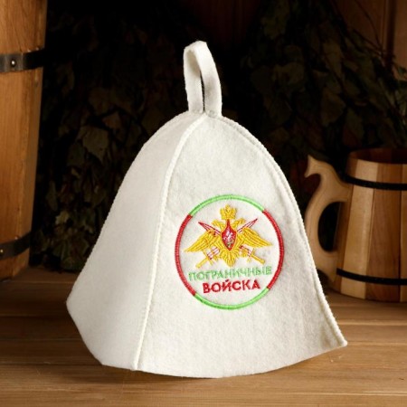 Border troops cap for a bathhouse from white felt