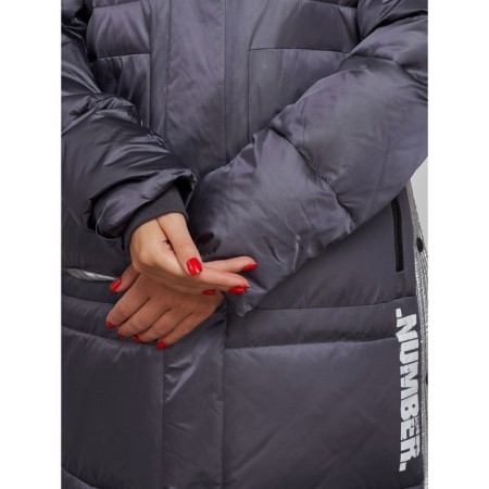 Coat insulated winter female, size 42, dark purple color-12