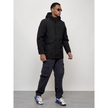 Male demi -season park, size 52, black color-8