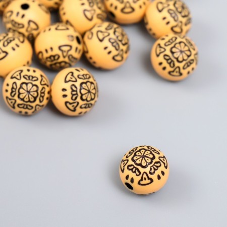 Beads for creativity plastic "Ethno. Flower pattern" set of 20 g 1.1x1.1x1.1 cm
