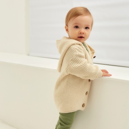 Knitted cardigan with a hood SL Home, r.92-98 cm, milk-2