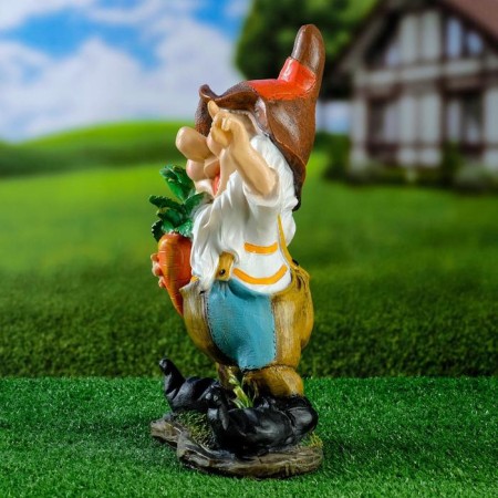Garden figure "Dwarf with carrots", mix 19x38cm-6