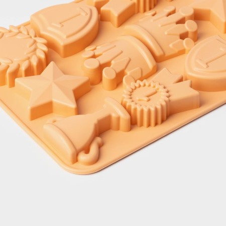 Baking uniform "Champion", Silkon, 12 cells, 24 × 16 × 2 cm, Orange color-3