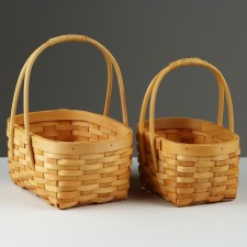 A set of wicker baskets, 25.5x19.5x12/27 cm, 21x15.5x11/22 cm, 2 pcs, honey, sequoia
